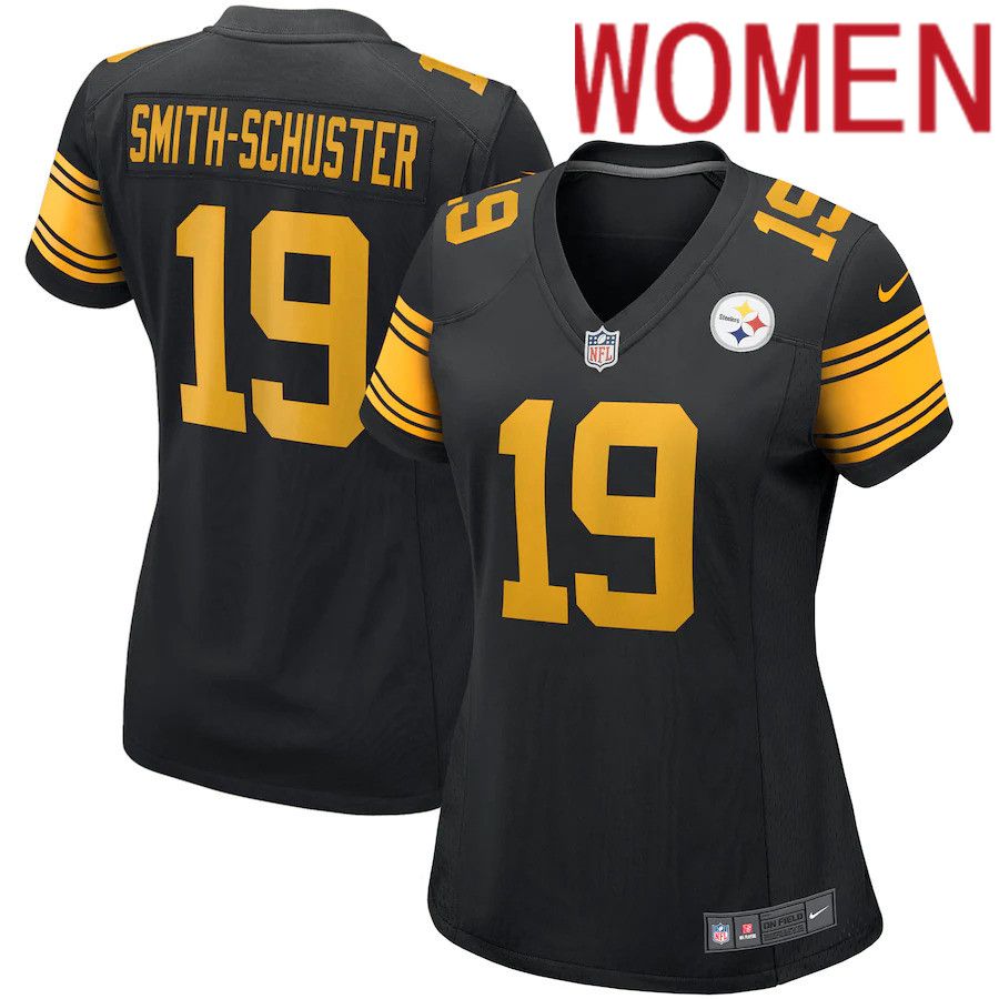 Women Pittsburgh Steelers 19 JuJu Smith-Schuster Nike Black Alternate Game Player NFL Jersey